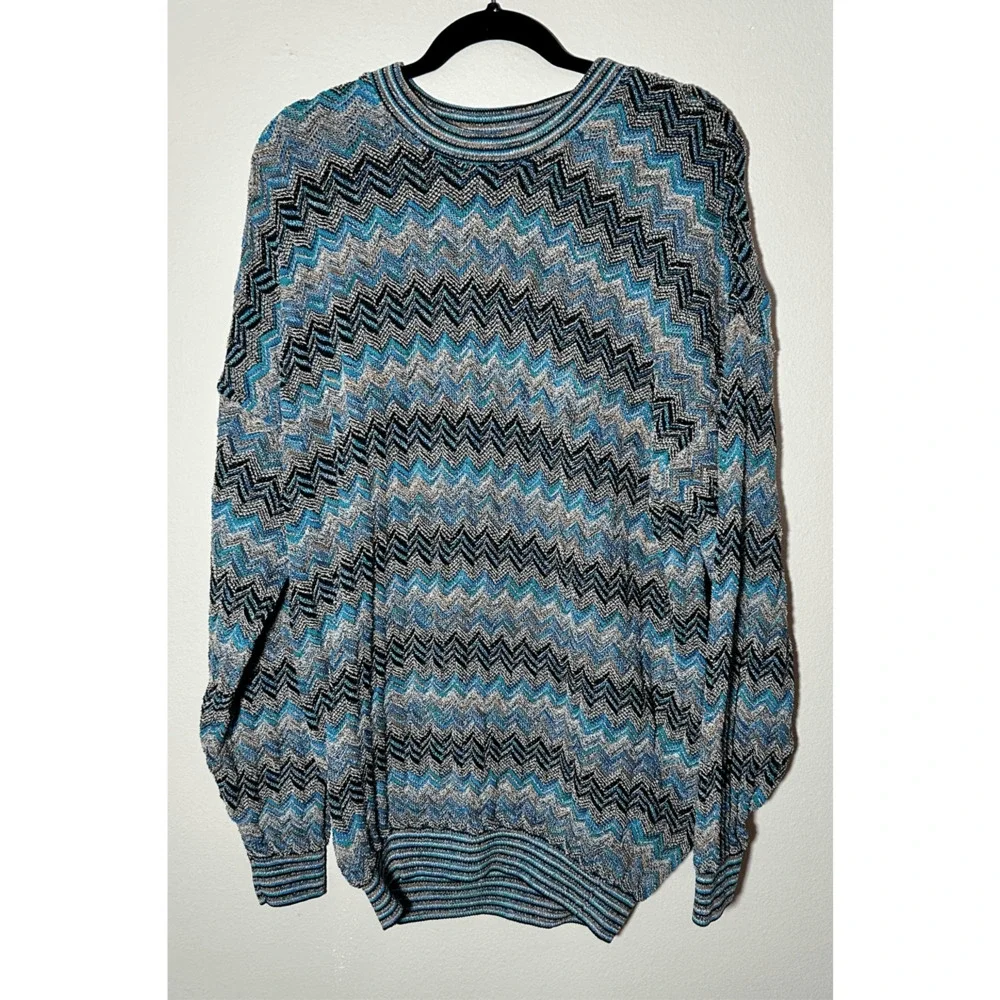 Vintage Tundra Canada Sweater Coogi Style Y2K Knit  Blue & Gray Sz L